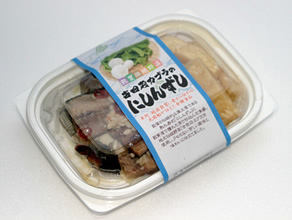 敦賀の食材・伝統野菜を使った試作品の一つ「古田苅かぶらのにしんずし」