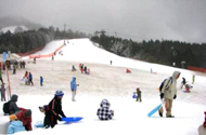 石鎚スキー場<br />
石鎚山の標高１，４００ｍ付近に開設されたスキー場。瀬戸内海を望むことができる。例年１２月下旬にオープンし、３月上旬まで滑走可能。